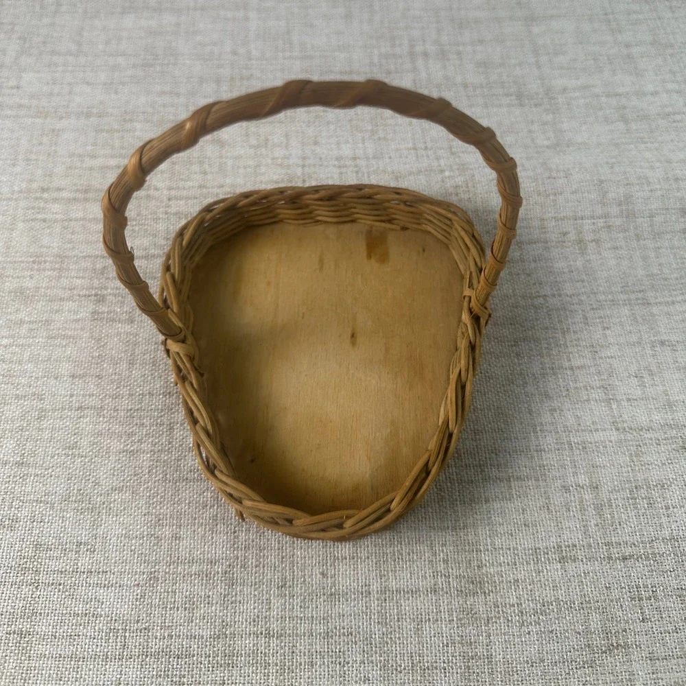 Vintage Mini Wicker Basket with Handle